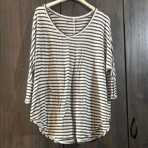 Cato black and white striped shirt size 18/20W